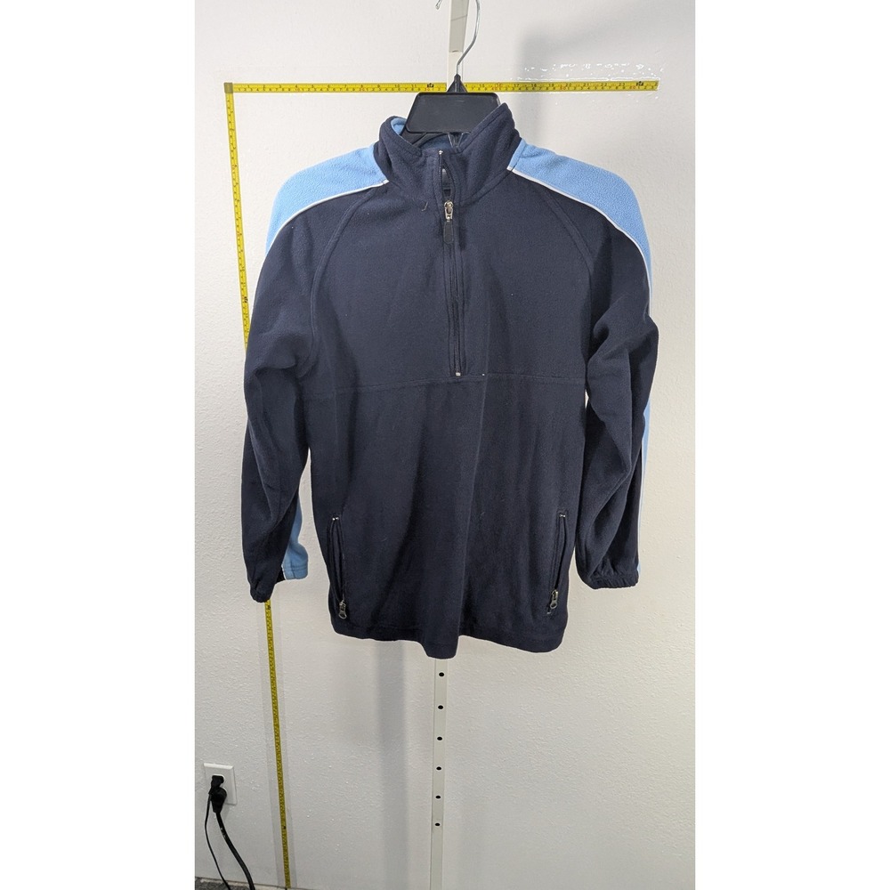 Prospirit Athletic Gear Men Large Navy Light Blue 1/4 Zip Fleece Pullover Jacket